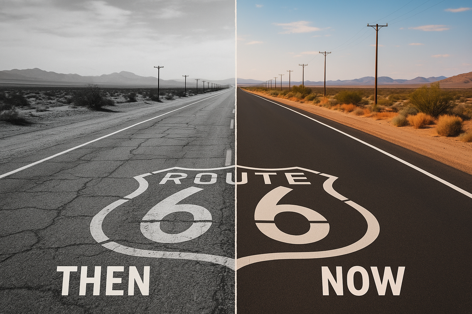 Route 66: Then vs Now