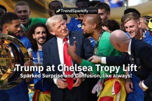 Trump at Chelsea Tropy Lift