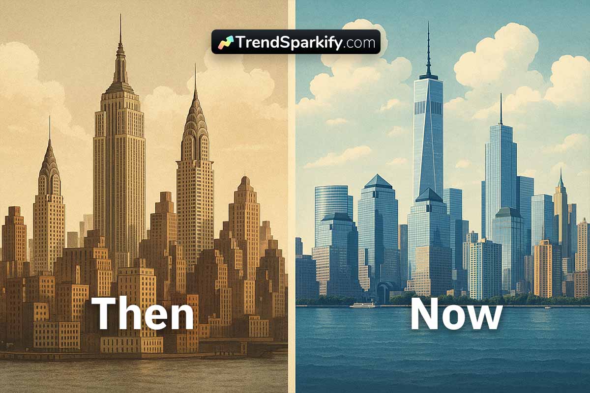 NYC Skyline Then vs Now
